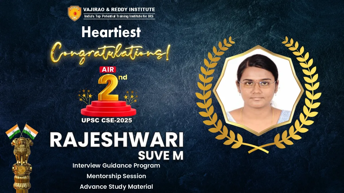 Rajeshwari Suve M UPSC AIR 2 2025 Toppers