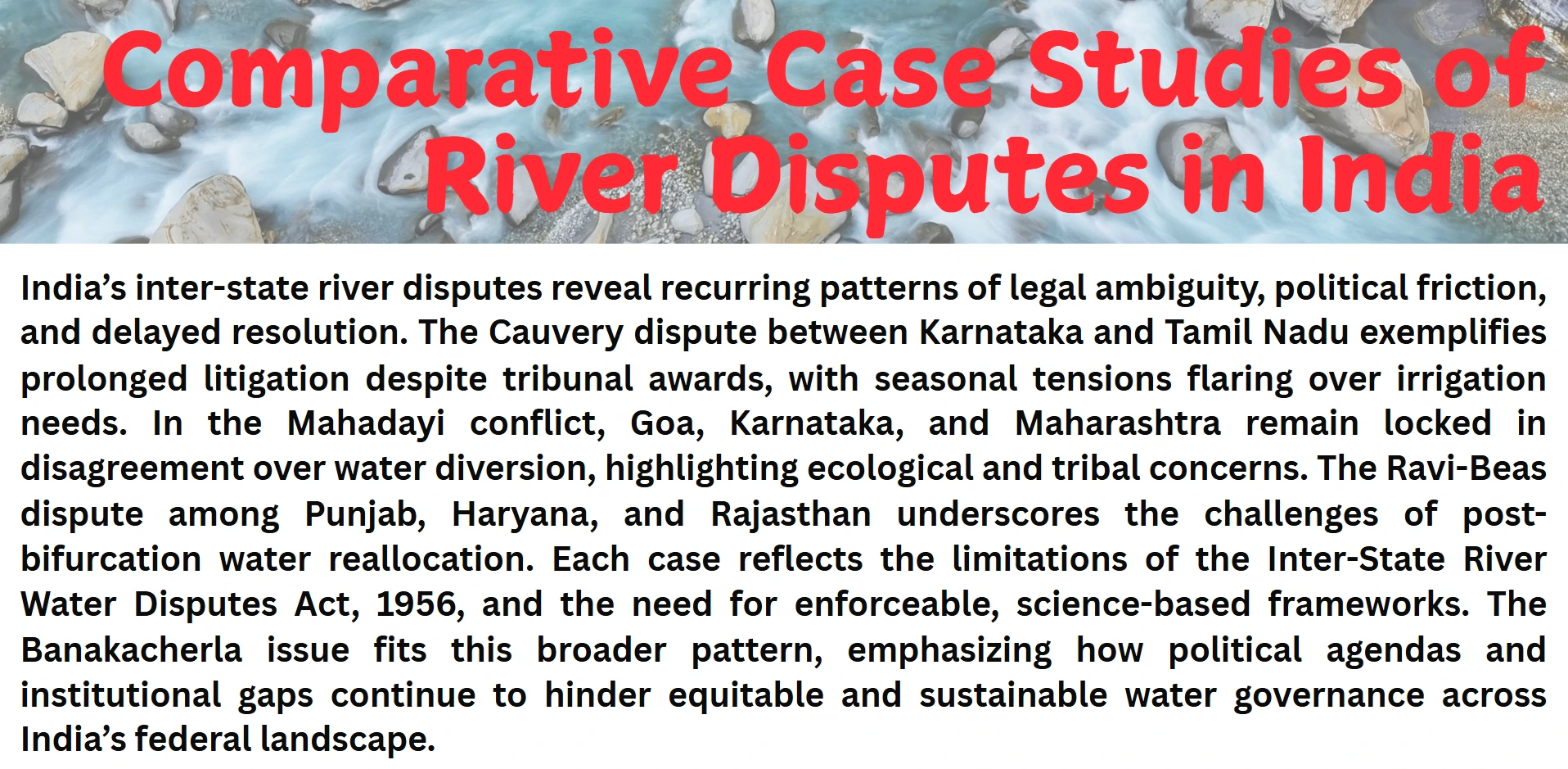 comparative case studies of river