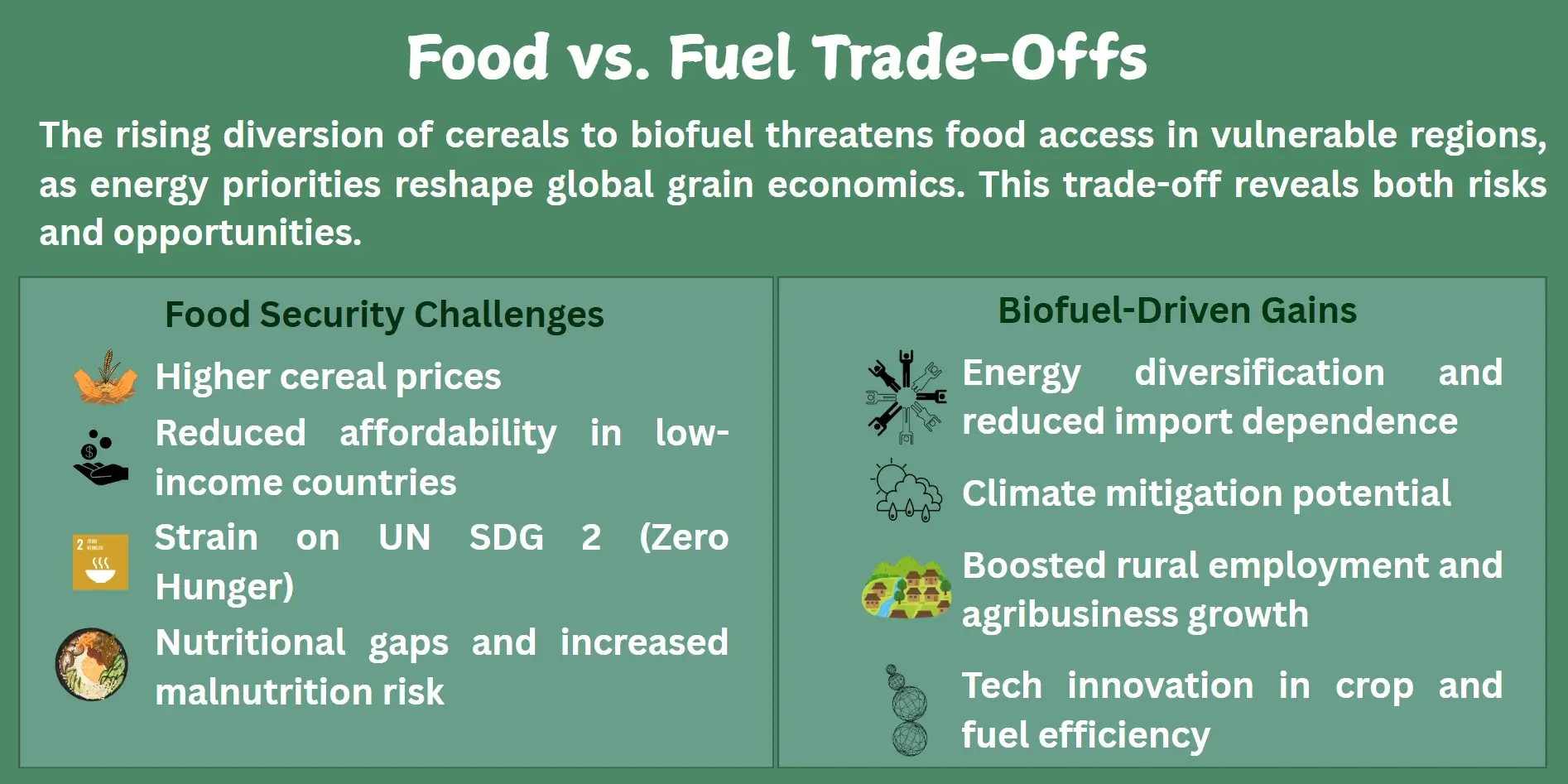 food vs fuel trade offs