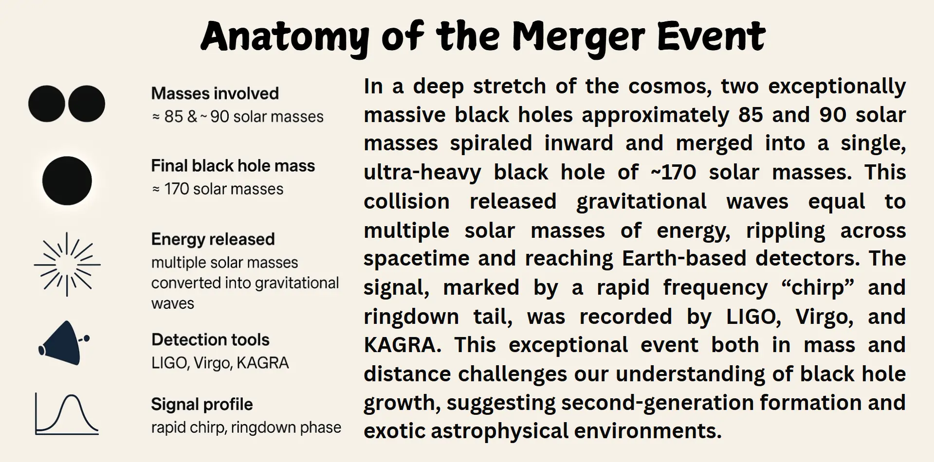 Anatomy of the merger event