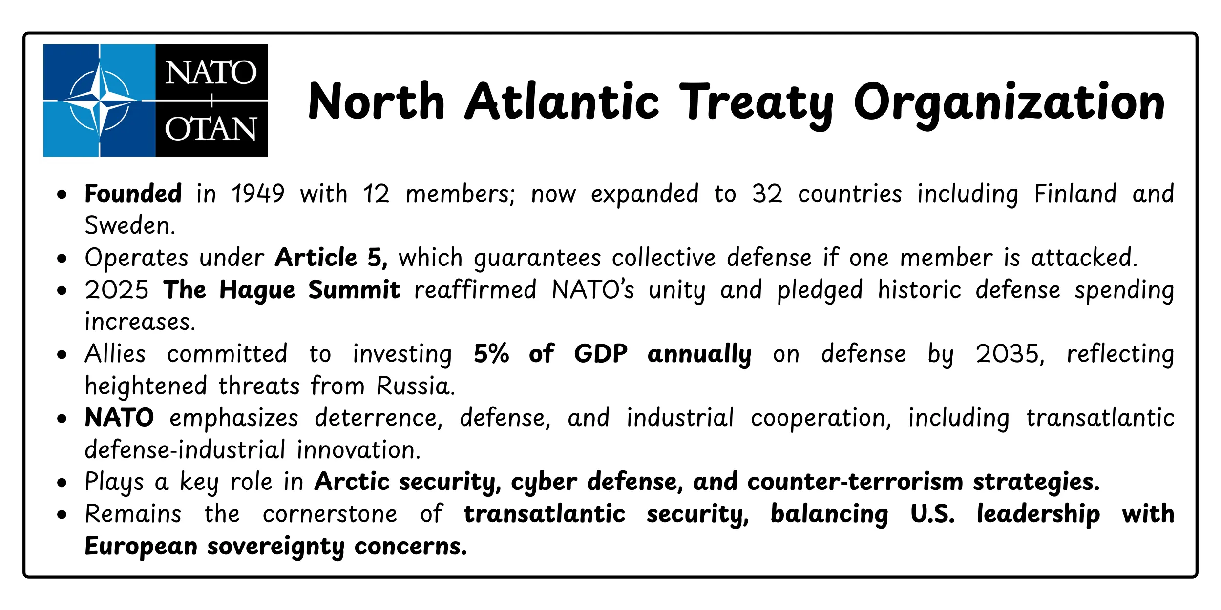 North Atlantic Treaty Organisation NATO