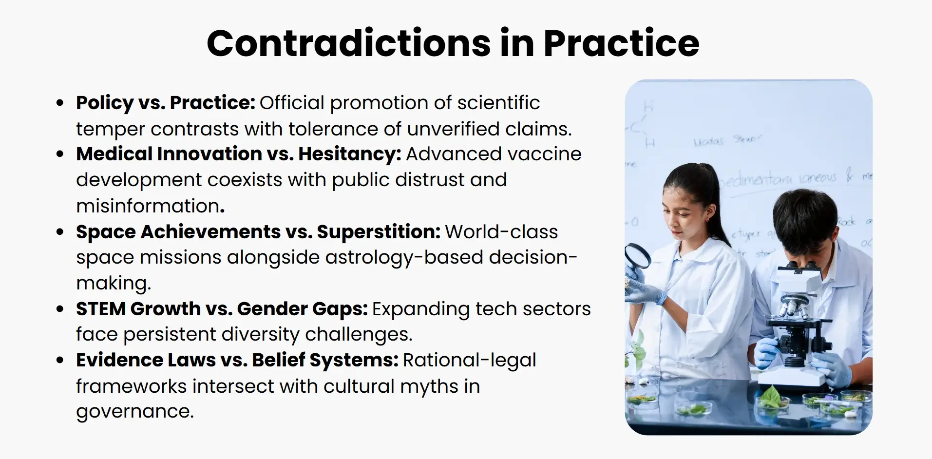 contradictions in practice